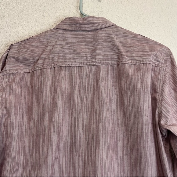 Tranquility Mayhem Long Sleeve Button Up Maroon White Shirt Mens Size S - Picture 7 of 11